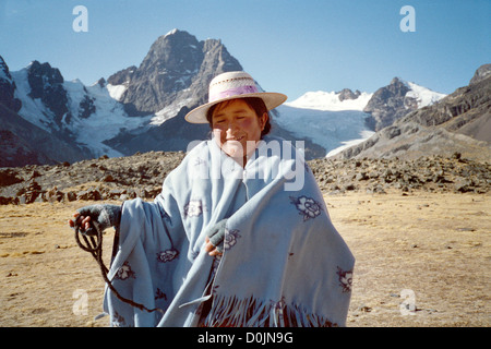Aymara woman in the Cordillera Real Stock Photo