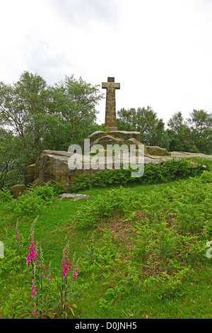 Wellington's monument on Baslow Edge Derbyshire England UK Stock Photo