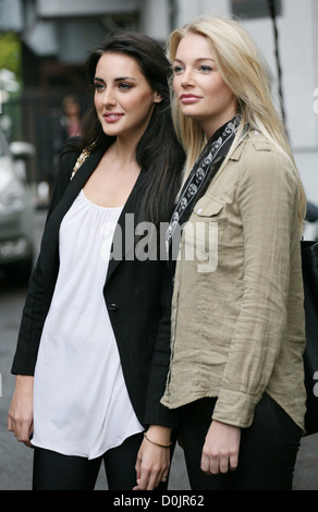 Laura Zilli and Samantha Rowley outside the ITV studios London, England Stock Photo