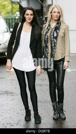 Laura Zilli and Samantha Rowley outside the ITV studios London, England - 29.09.10 Stock Photo