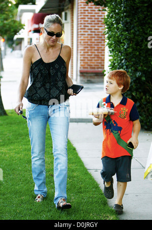 Sharon Stone with her son Roan Joseph Bronstein on arrival GQ Men