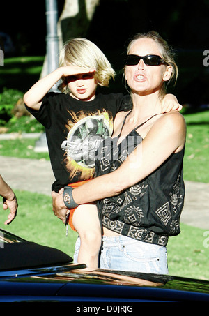 Sharon Stone and her son Laird out and about in Beverly Hills Beverly Hills, USA - 15.08.10 Stock Photo