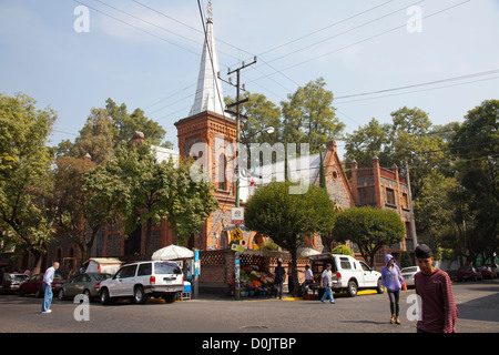 Getsemeni Church on Ignacio Allende in Coyoacan - Mexico City DF Stock Photo