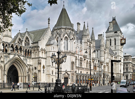 Exterior of the Royal Courts of Justice in The Strand. Stock Photo