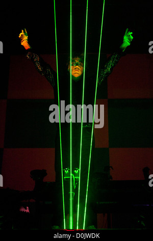 Jean Michel Jarre performs at Braehead arena Glasgow, Scotland - 03.10.10 Stock Photo