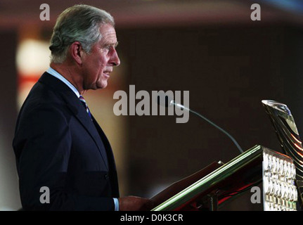 Prince Charles, Prince of Wales delivers speech during the Opening Ceremony for the Delhi 2010 Commonwealth Games Jawaharlal Stock Photo