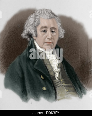 Matthew Boulton (1728-1809). English manufacturer. Engraving by John W. Hall after a portrait by Sir W. Beechy. 19th century. Stock Photo