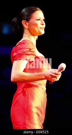 Catherine Zeta Jones 'Welcome To Wales' concert at the Millennium Stadium, celebrating The Ryder Cup being staged in Wales for Stock Photo