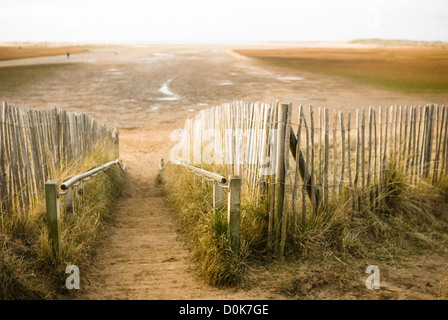 An empty beach at Holkham in Norfolk. Stock Photo