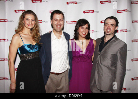 Sara Wordsworth, Russ Kaplan, Kristen Anderson Lopez and James Allen-Ford Opening night after party for the new Off-Broadway Stock Photo