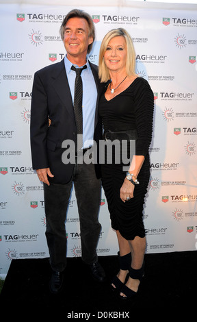 John Easterling and Olivia Newton-John TAG Heuer 150th Anniversary and 'Odyssey Of Pioneers' tour the Temple House Miami, Stock Photo