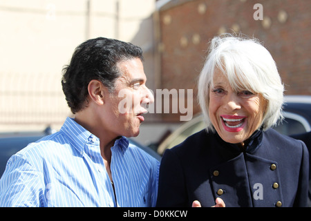 Corky Ballas and Carol Channing outside the dance rehearsal studio for ABC-TV's 'Dancing with the Stars' Los Angeles, Stock Photo