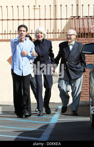 Corky Ballas, Carol Channing and her husband Harry Kullijian outside the dance rehearsal studio ABC-TV's 'Dancing with the Stock Photo