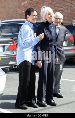 Corky Ballas, Carol Channing and her husband Harry Kullijian outside the dance rehearsal studio for ABC-TV's 'Dancing with the Stock Photo