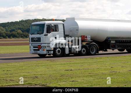 Aviation fuel tanker lorry Stock Photo