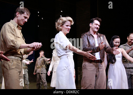 Andrew Samonsky, Kelli O'Hara, Paulo Szot, Li Jun Li, Danny Burstein and cast Closing night of the Lincoln Center Theater Stock Photo