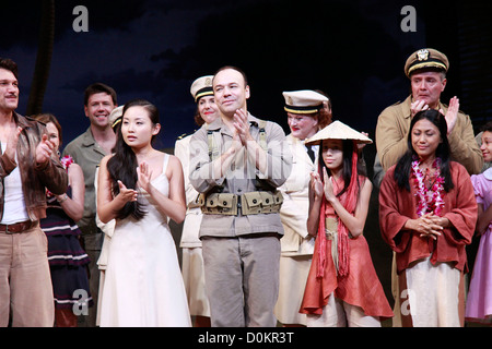 Paulo Szot, Li Jun Li, Danny Burstein, Liz McCartney and cast Closing night of the Lincoln Center Theater production of 'South Stock Photo