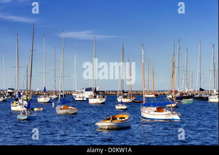 Sailboats in Vineyard Haven harbor, Martha's Vineyard, Massachusetts, USA Stock Photo