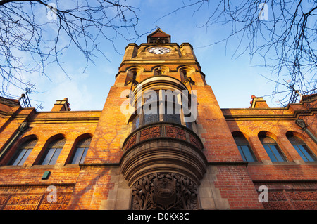Looking up at the facade of Derby Central Library and Gallery. Stock Photo