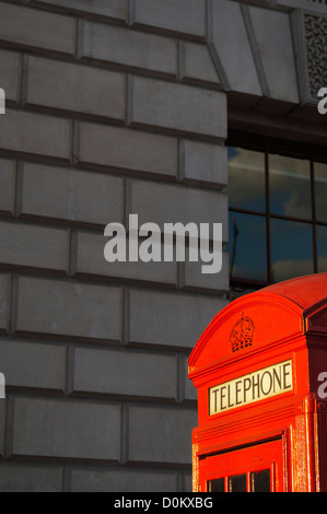 Detail of a traditional telephone box in central London. Stock Photo