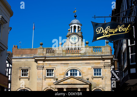 A view toward The Buttercross in Broad Street which has been described as the most beautiful street in Britain. Stock Photo