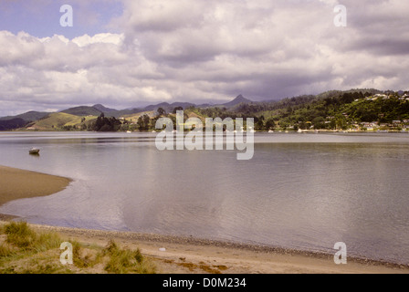 Whitianga Views,Captain James Cook when he came here in November 1769 to observe the transit of Mercury,North Island,New Zealand Stock Photo