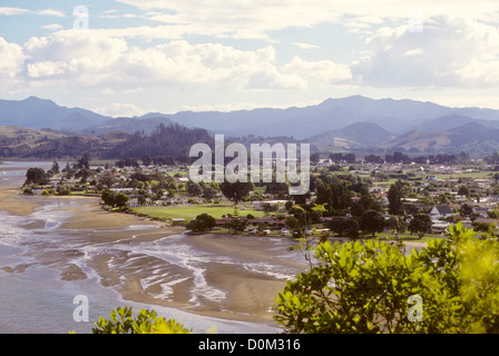 Whitianga Views,Captain James Cook when he came here in November 1769 to observe the transit of Mercury,North Island,New Zealand Stock Photo