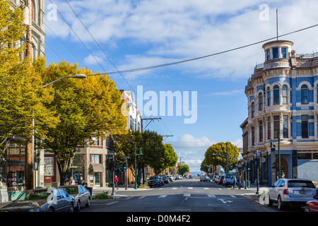 Water Street (the Main Street), Port Townsend, Olympic Peninsula, Washington, USA Stock Photo