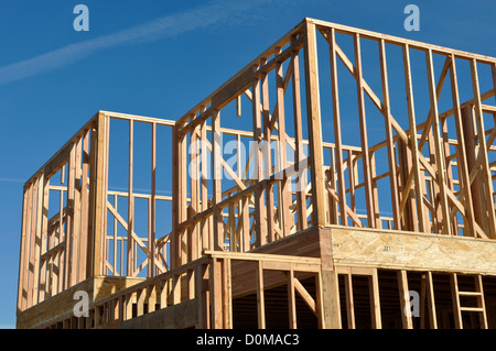Two Story Home Under Construction Stock Photo