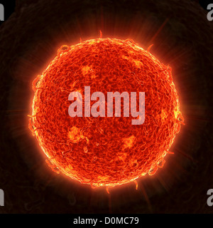 Image of the sun, the largest star in our solar system. Stock Photo