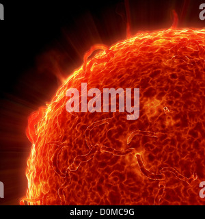 Image of the sun, the largest star in our solar system. Stock Photo