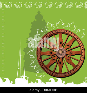 Close-up of Konark wheel, Sun Temple, Konark, Orissa, India Stock Photo
