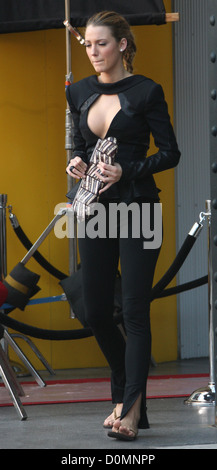 Blake Lively on the set of 'Gossip Girl' in Manhattan New York City, USA Stock Photo