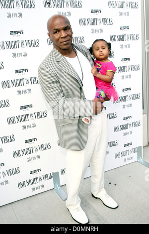 Mike Tyson and daughter Milan Tyson at the screening of ' One Night in Vegas ' held at The Dwyer Cultural Center New York City, Stock Photo