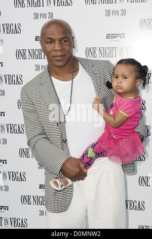 Mike Tyson and daughter Milan Tyson at the screening of ' One Night in Vegas ' held at The Dwyer Cultural Center New York City, Stock Photo