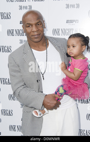 Mike Tyson and daughter Milan Tyson at the screening of ' One Night in Vegas ' held at The Dwyer Cultural Center New York City, Stock Photo