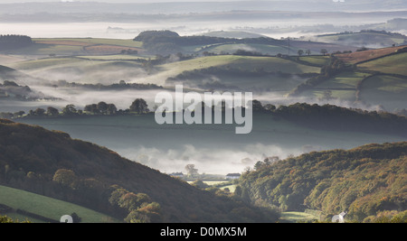 View over typical devonshire countryside Stock Photo