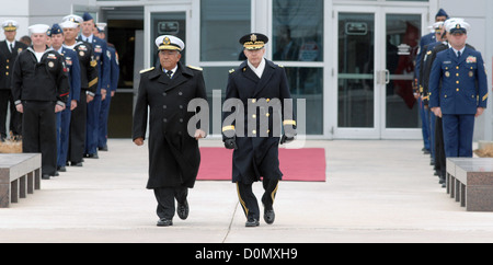 PETERSON AIR FORCE BASE, Colo. - Adm. Mariano Saynez, Secretary of the Navy, Mexico, escorted by Army Gen. Charles H. Jacoby, Jr