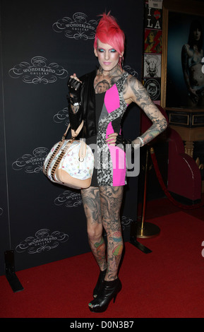 Jeffree Star TWO WORLDS OF ART collide at the Debut of kat von d’s Wonderland gallery Held at Wonderland gallery West Hollywod, Stock Photo