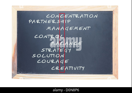 Challenge concept crosswords written on the chalkboard Stock Photo