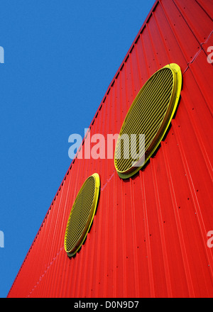 Ventilation grills on a Royal Mail sorting office in Milton Keynes Stock Photo