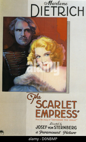THE SCARLET EMPRESS Poster for 1934 Paramount film with Marlene Dietrich and John Lodge Stock Photo