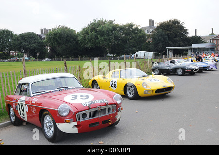 MGB, DRX 255C which took second in class at Le Mans in 1965 being crewed by Paddy Hopkirk of Ireland and Andrew Hedges of Great Stock Photo