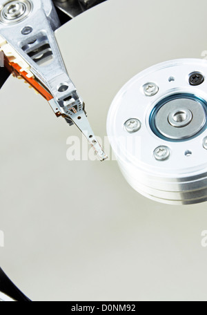 Modern opened hard disk drive Stock Photo