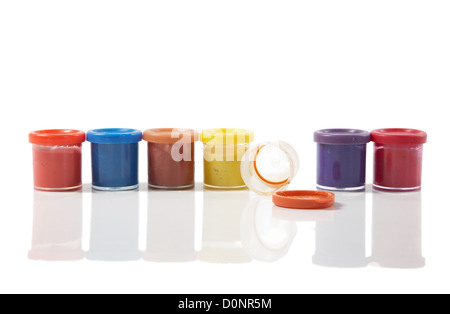 Tubes with a paint on  white background Stock Photo