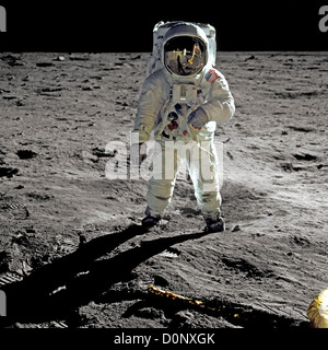 Buzz Aldrin Walks on the Moon During Apollo 11 Mission Stock Photo