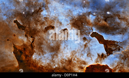 Dust Pillars in the Carina Nebula Stock Photo