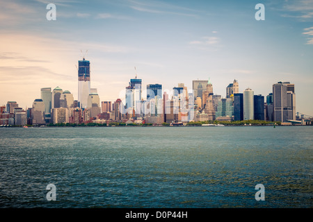 View on Manhattan from Hudson river Stock Photo