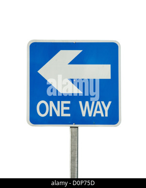 one way traffic sign isolated Stock Photo