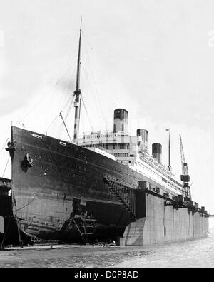 RMS Majestic in the floating dry dock Southampton Stock Photo